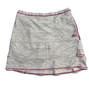 Adidas Climacool Golf Skort Womens SZ 2 Marled Grey Pink Athletic Skirt Side Zip
